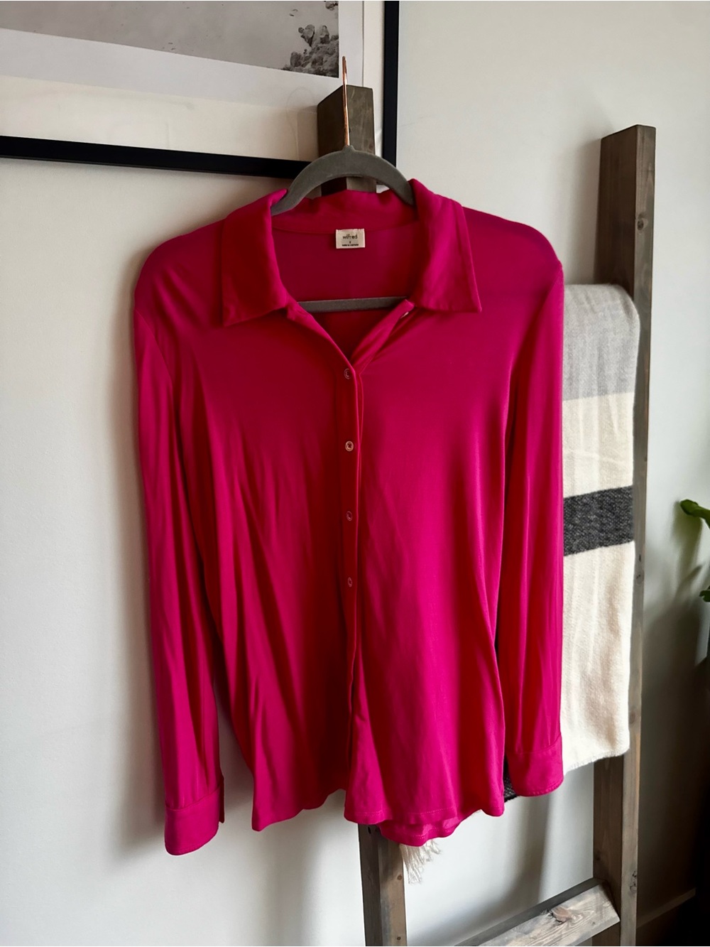 Wilfred Fuchsia Button-Down Long Sleeve Shirt